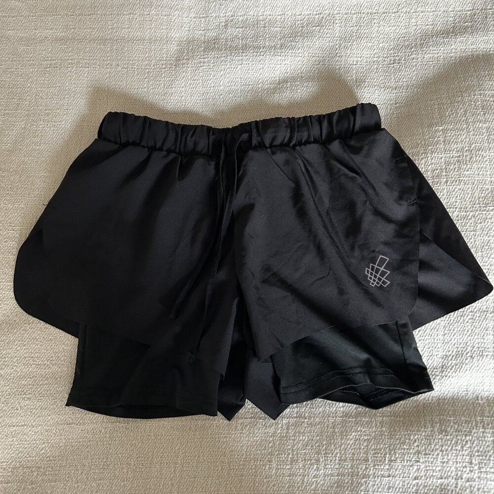 Jed North Black Athletic Double-Layered Running Shorts
